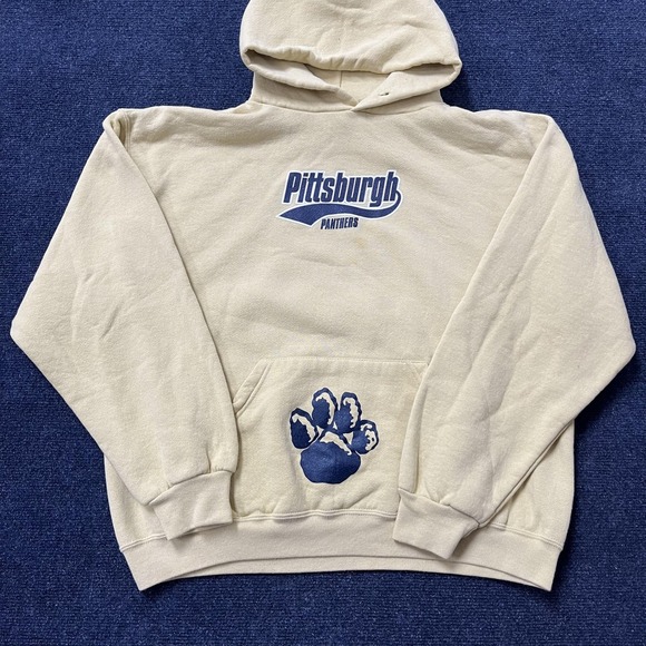 Russell Athletic Jackets & Blazers - Vintage Pittsburgh Panthers Hoodie Sweatshirt Large Gold NCAA Football Russell‎